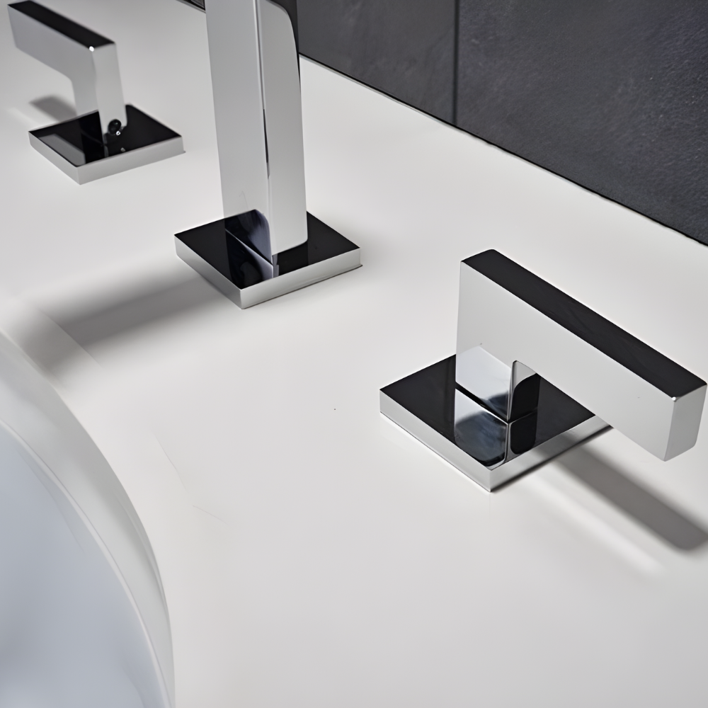 Ossidiana Mitigeur de Lavabo Trois Trous, Laiton Massif, 6 Finitions