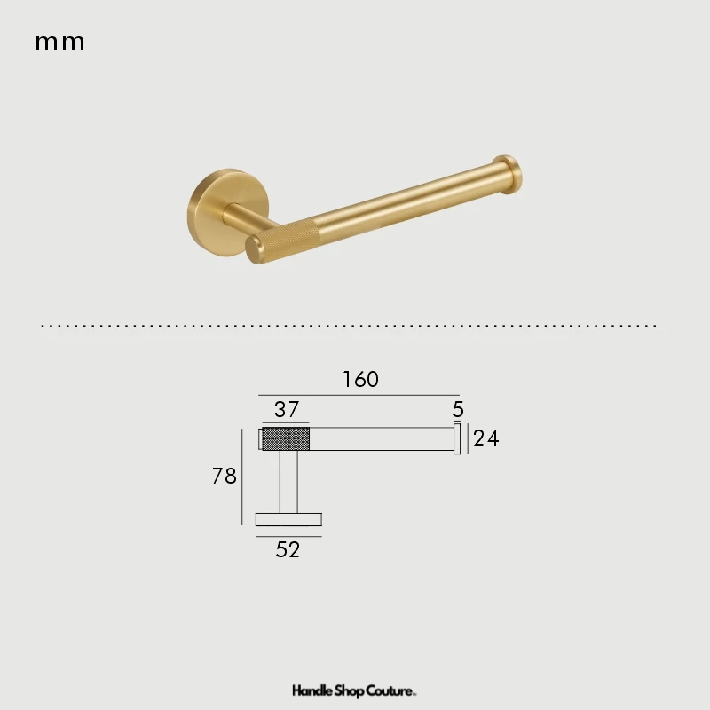 Accessoires de salle de bain laiton massif moleté