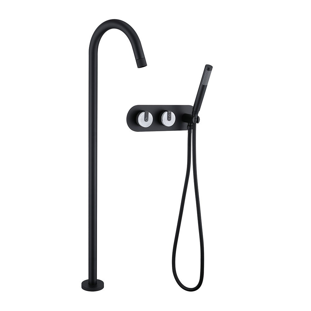 Ematite Robinet de Baignoire sur Pied, Molettes en Marbre