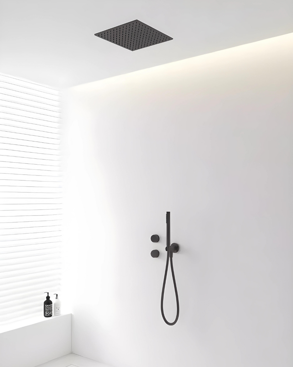 Colonne de douche encastrée plafond texture moletée