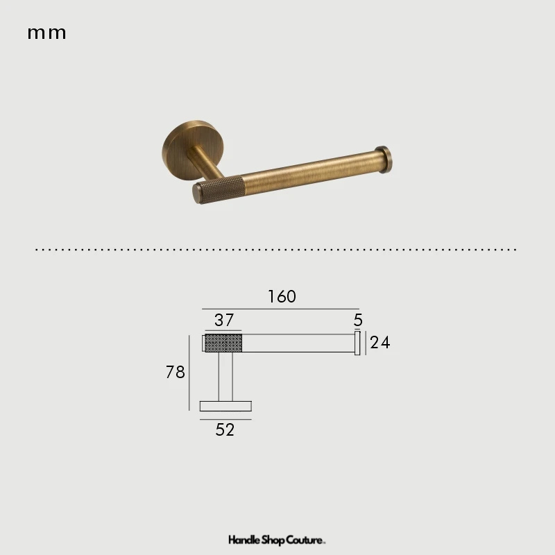 Accessoires de salle de bain laiton massif moleté