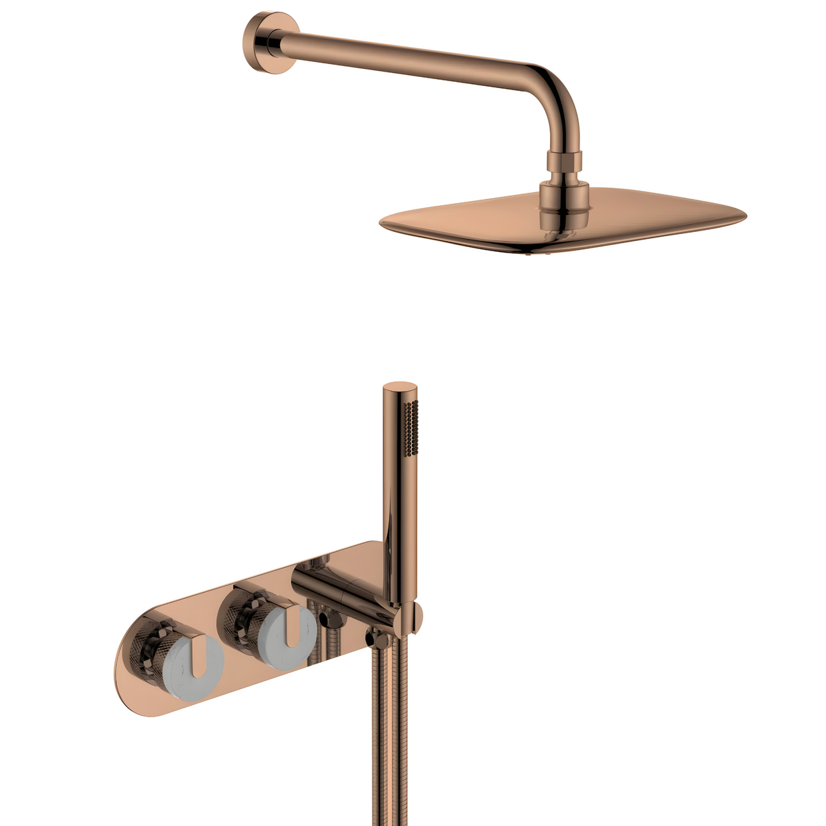 Colonne de douche double commande molettes en marbre