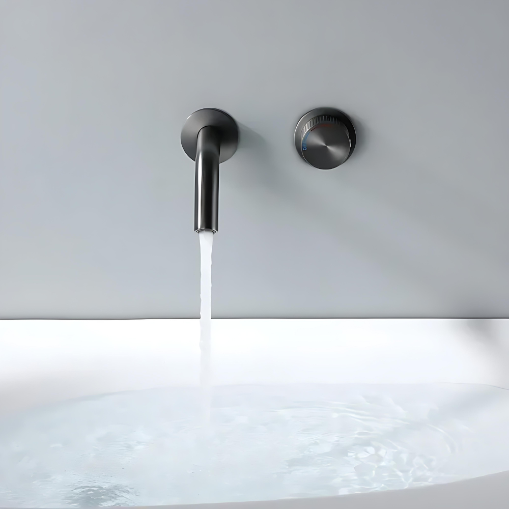 Cassiterite Robinet de Lavabo Mural Moleté, 4 Finitions