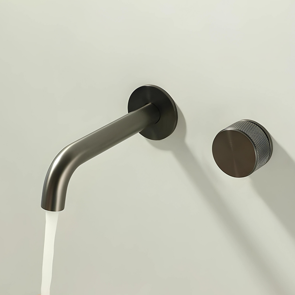 Cinabro Robinet de Lavabo Mural Moleté Compact, 5 Finitions