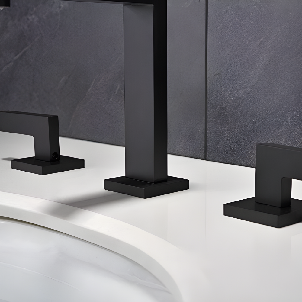 Ossidiana Mitigeur de Lavabo Trois Trous, Laiton Massif, 6 Finitions