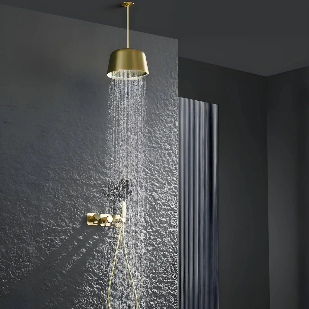 Mitigeur de Douche plafond or brossé
