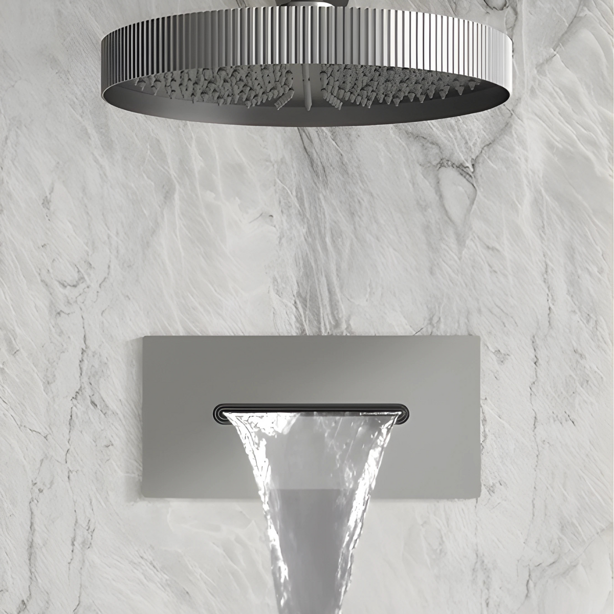 Colonne de douche striée triple fonction