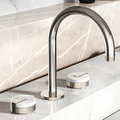 Sodalite Mitigeur de Lavabo Artisanal, Molettes en Marbre