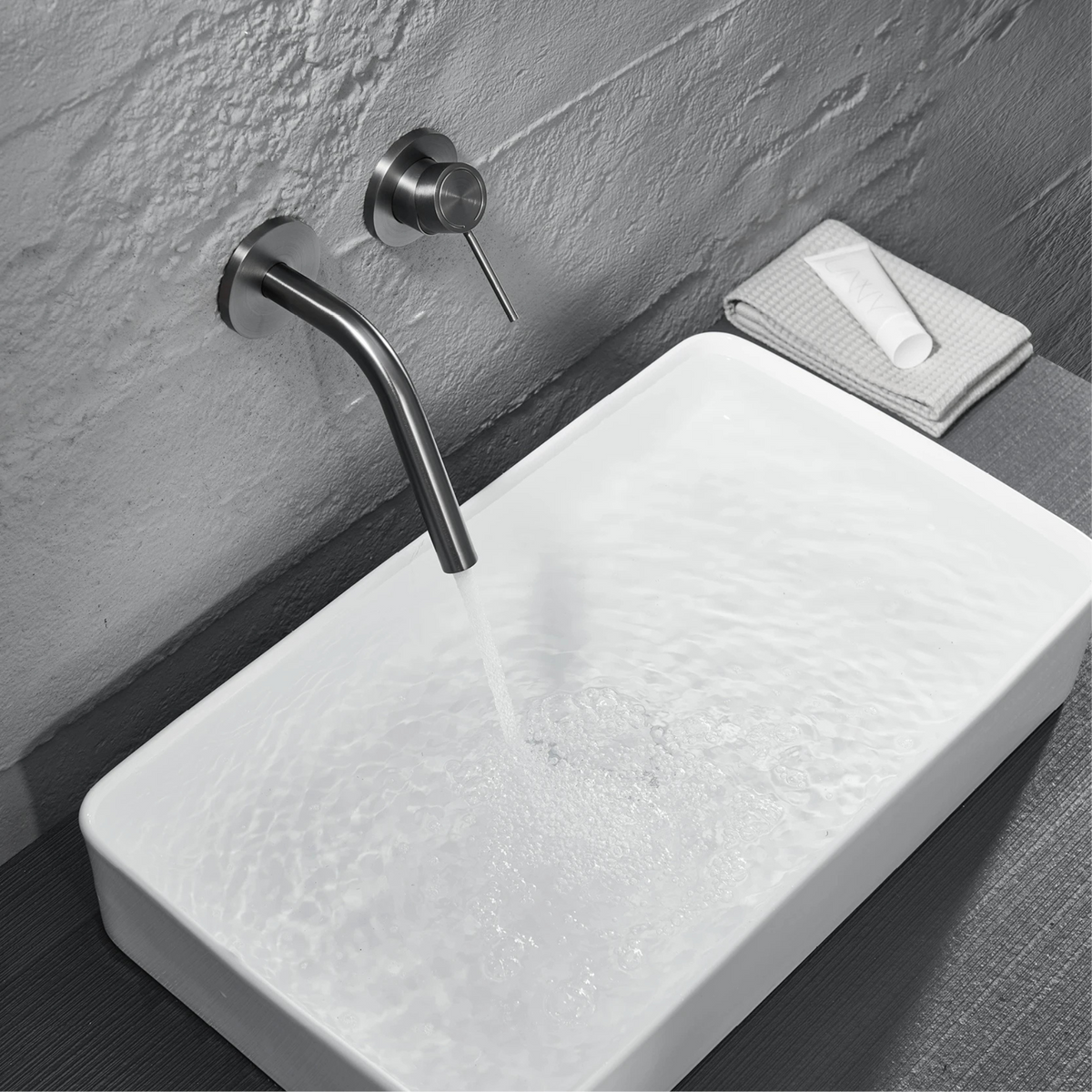 Galena Robinet de Lavabo Mural Moleté, 5 Finitions