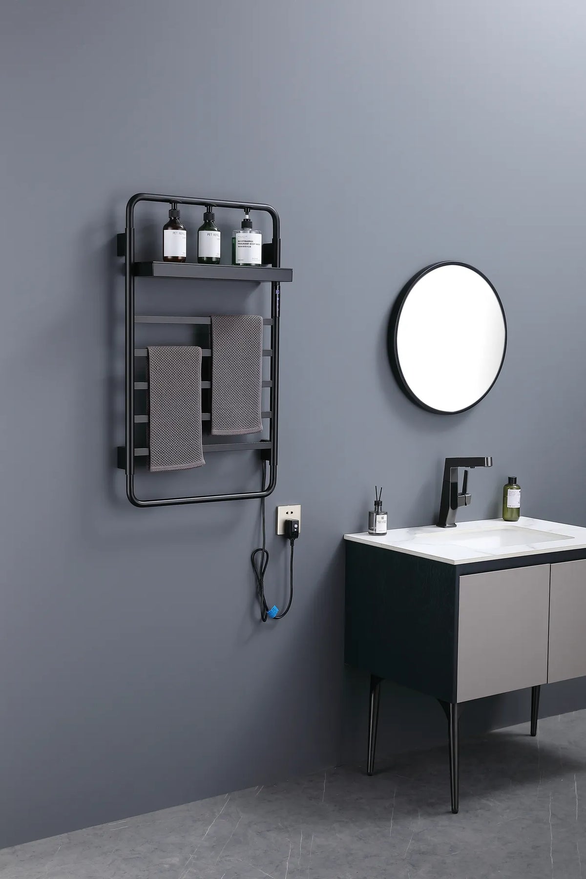 Aéraly MENSOLA - Sèche-Serviette Électrique Programmable avec Étagère | 65W