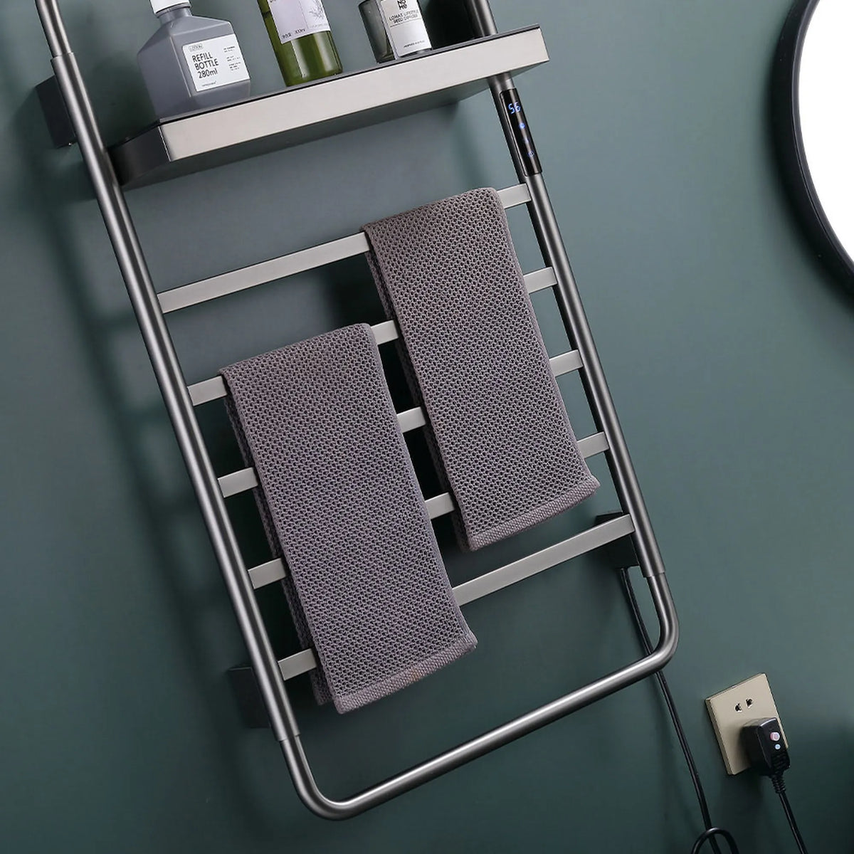 Détail de la finition inox 304 d’un sèche-serviette Aéraly