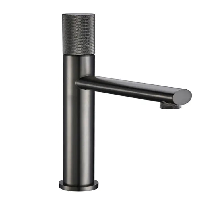 Mitigeur de lavabo sur plan anthracite