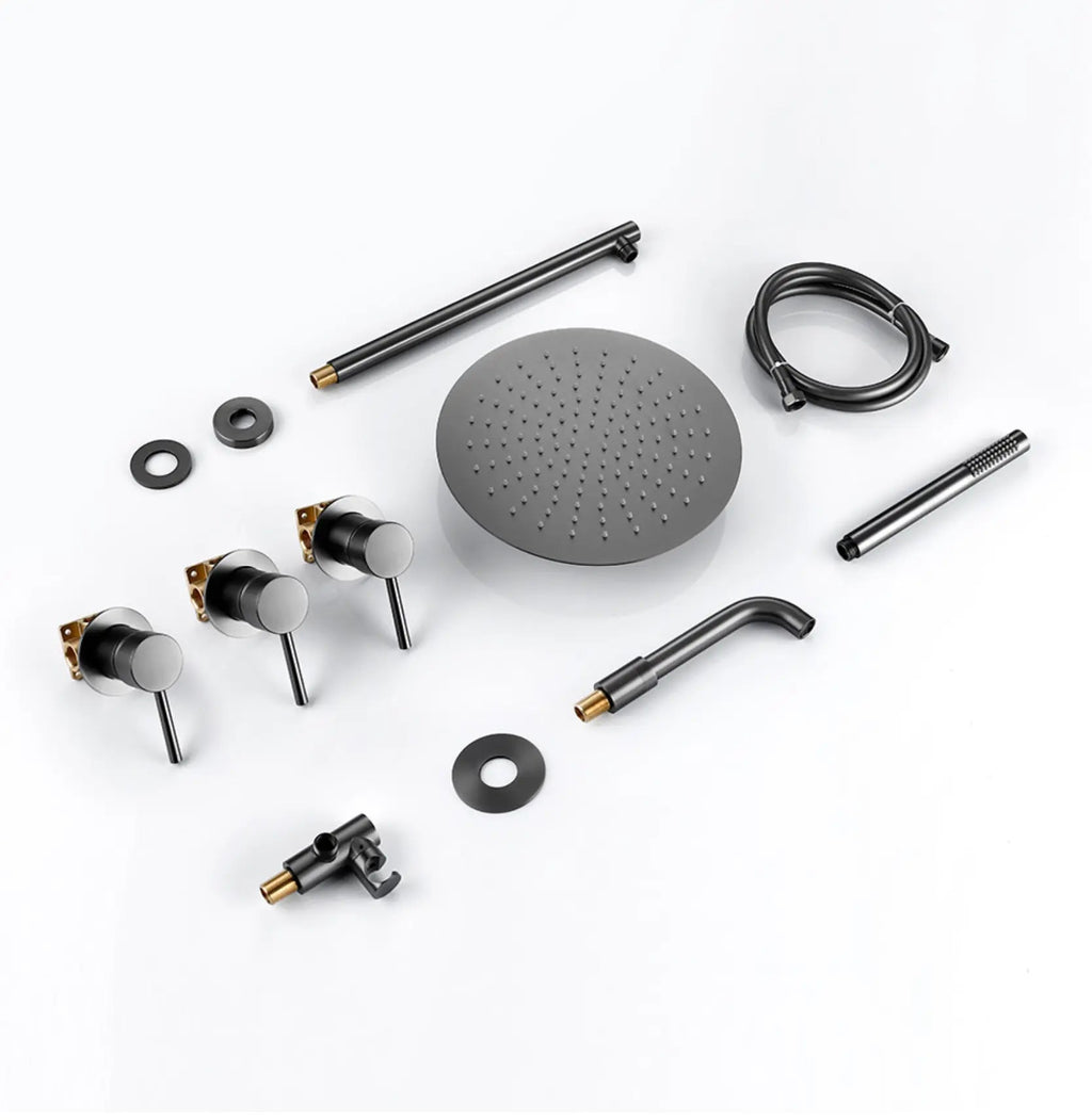 Kit de douche-bain encastré anthracite
