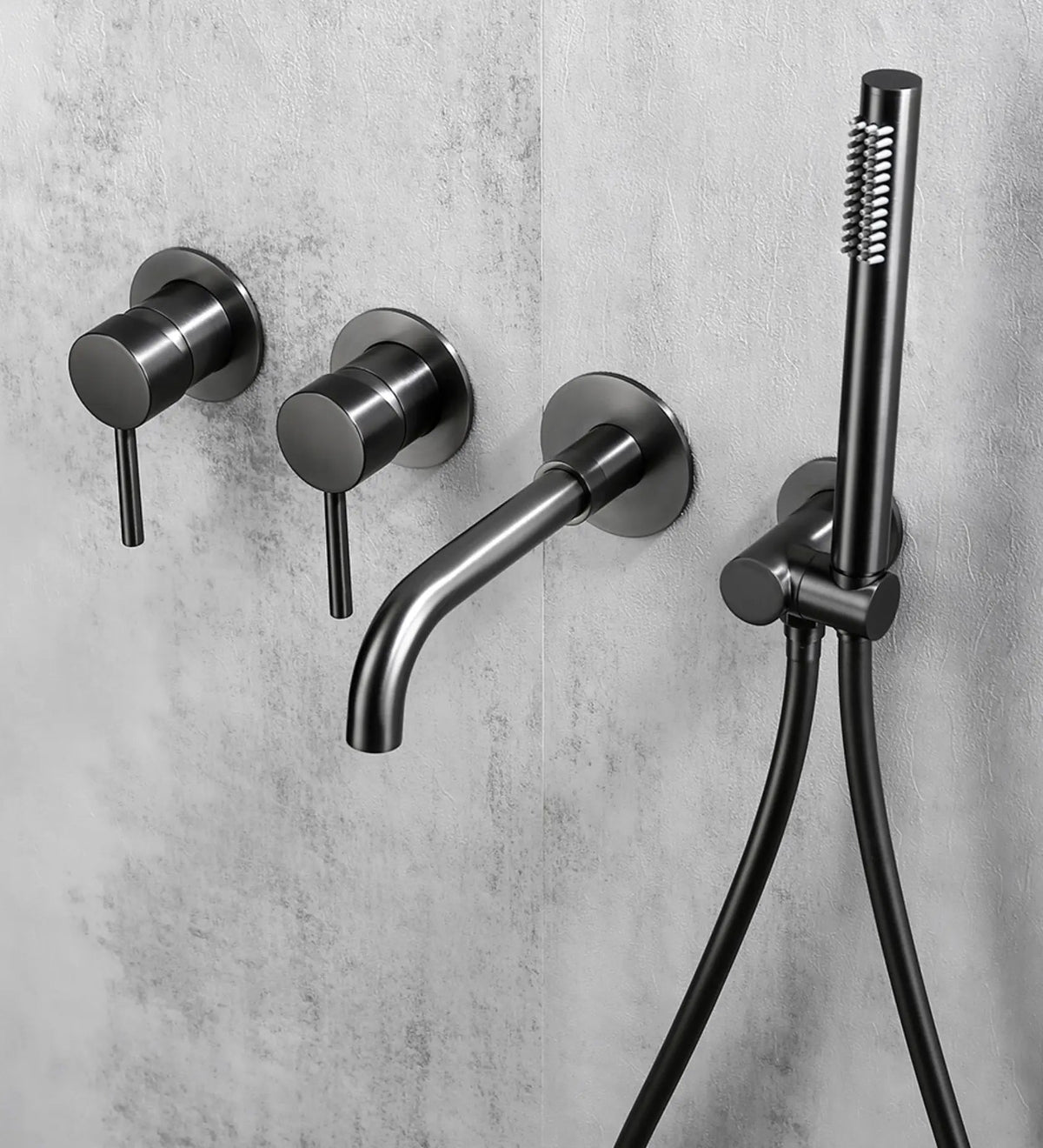 Kit de douche-bain encastré anthracite