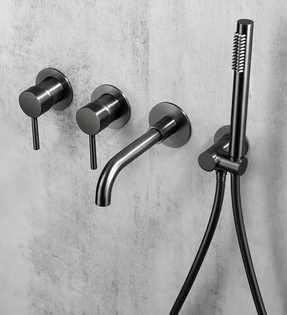 Kit de douche-bain encastré anthracite