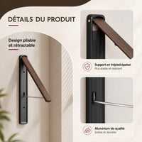 Retractable wall-mounted drying rack - 40, 80 or 120 cm, wood or metal