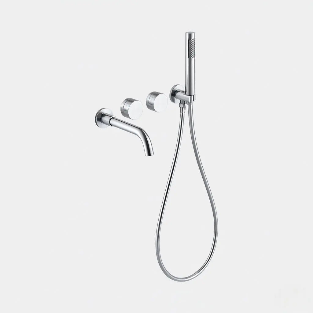 Mitigeur de baignoire encastré avec douchette chrome