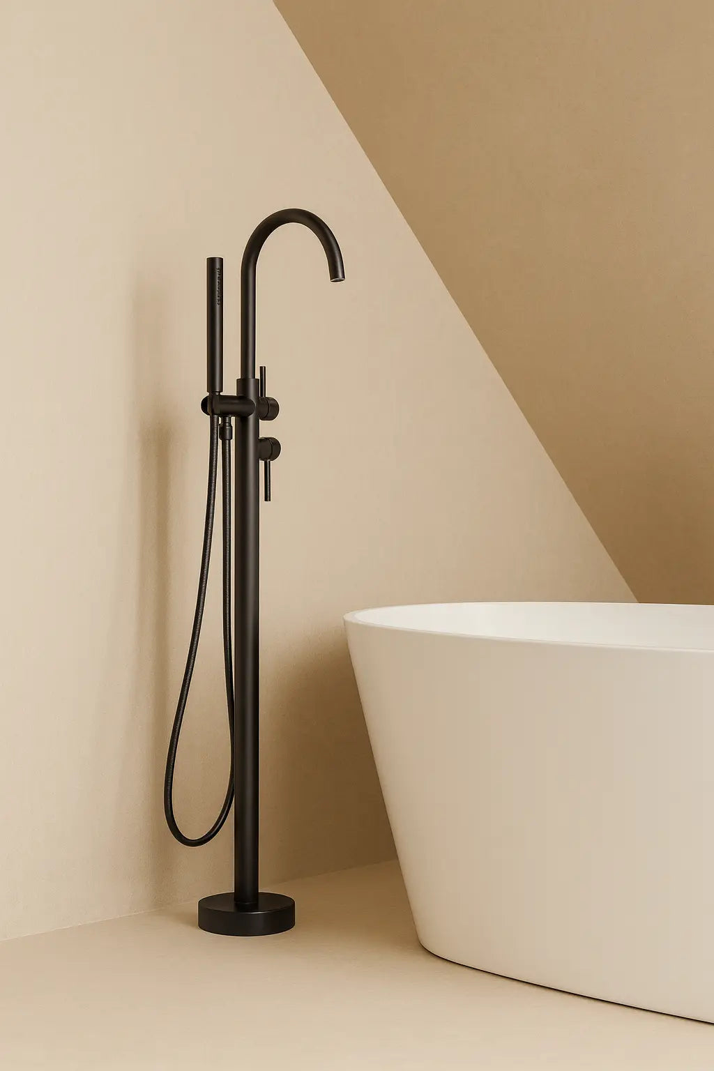 Mitigeur de baignoire sur pied anthracite