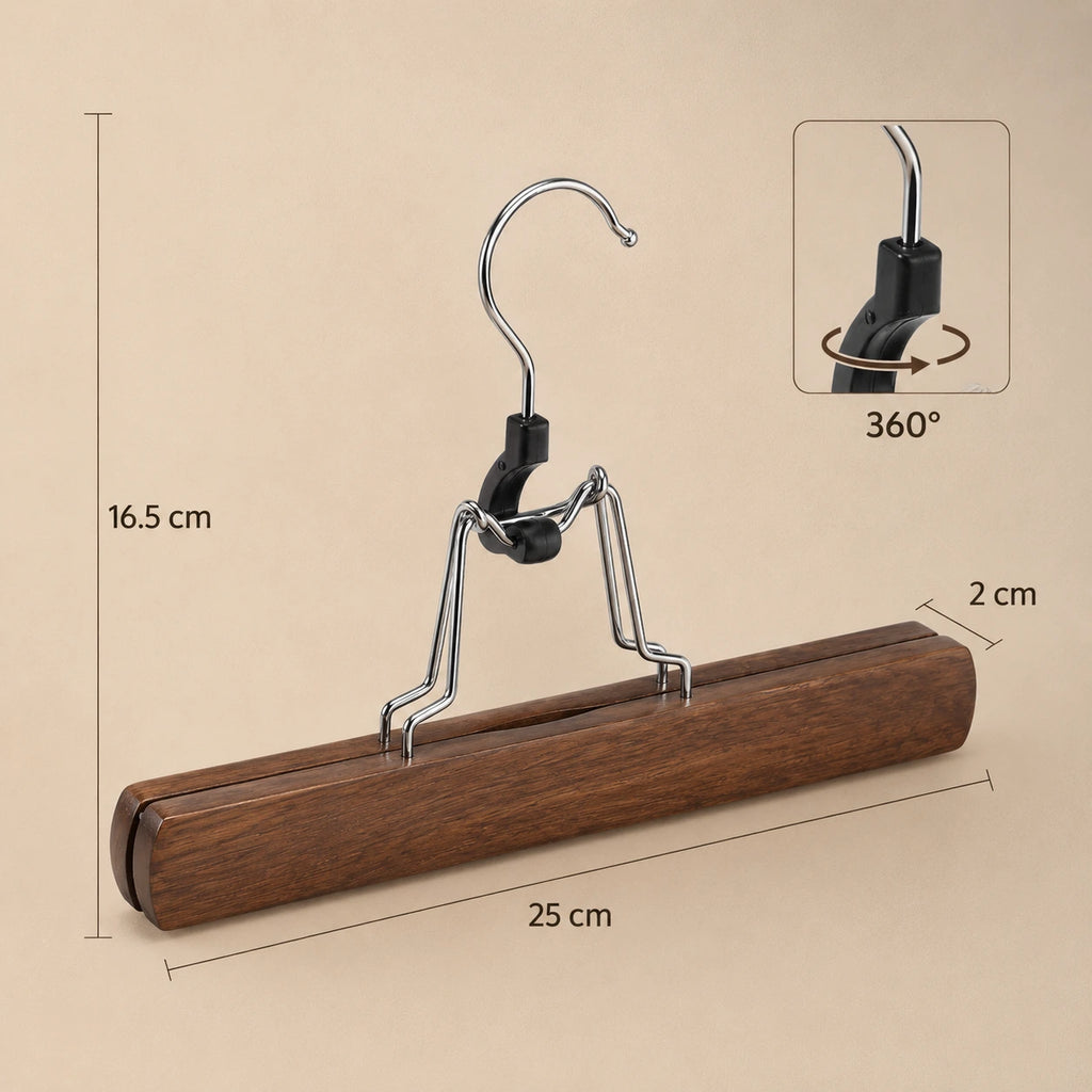 Rutschfester Hosenklemmbügel aus Holz – 5er- bis 30er-Pack