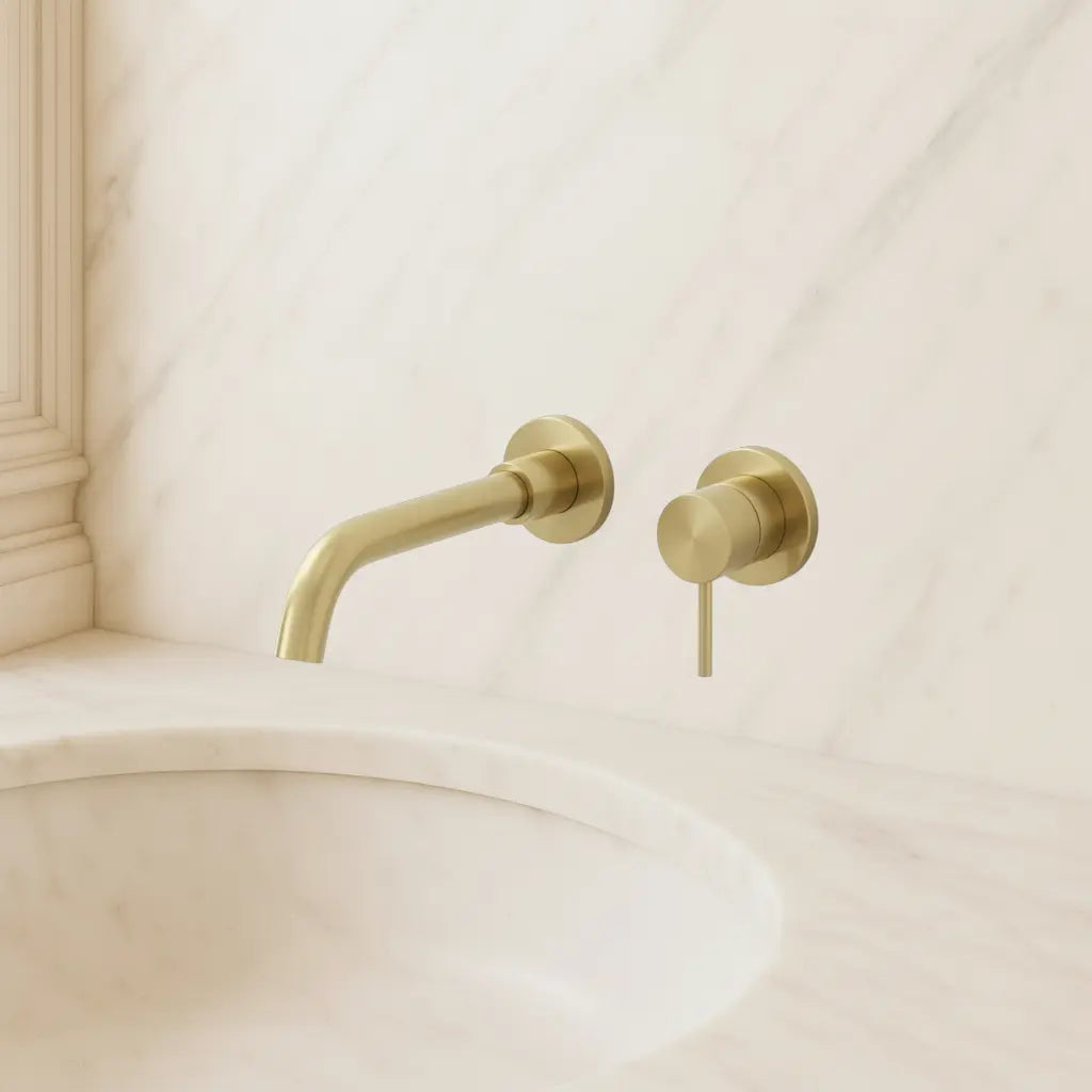 Mitigeur de lavabo encastré or brossé
