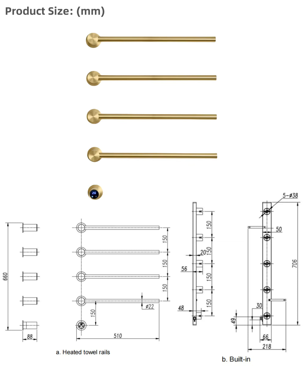Sèche-serviette design électrique mural – Chauffage intelligent