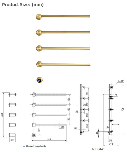 Sèche-serviette design électrique mural – Chauffage intelligent