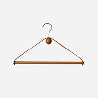 Cintre en cuir véritable et bois - Style Japandi premium - Lot de 3