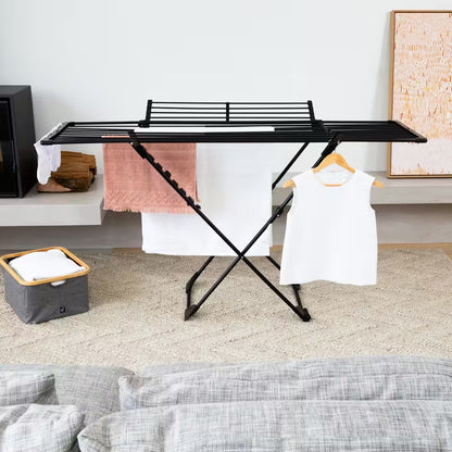 Étendoir pliant - Maximisez votre espace de séchage Noir