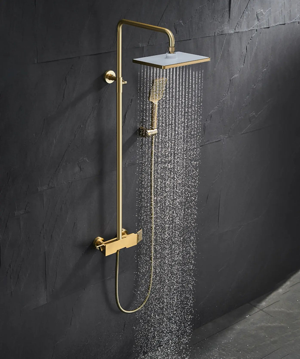 Colonne de douche et bain or poli
