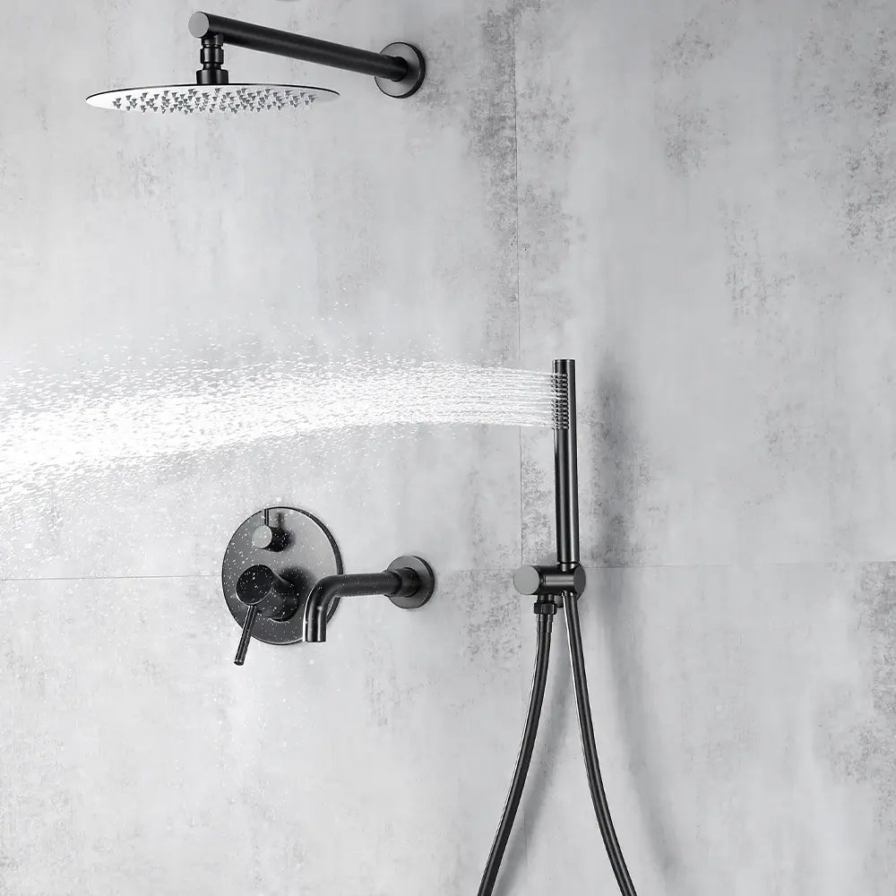 Composition bain-douche thermostatique encastrée anthracite