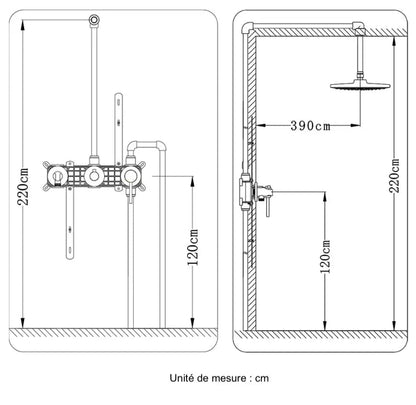 Colonne de Douche encastré anthracite