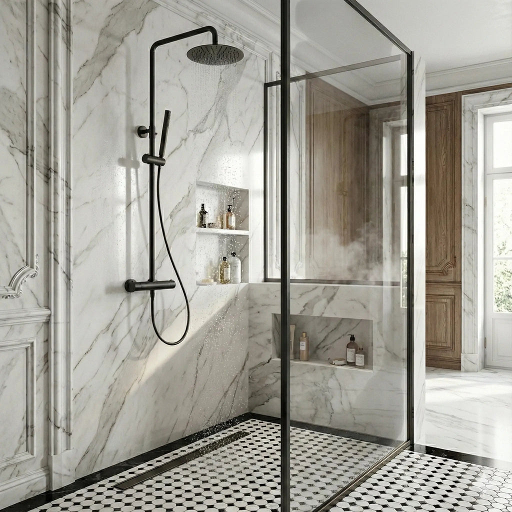 Colonne de Douche mural noir mat