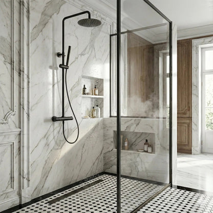 Colonne de Douche mural noir mat