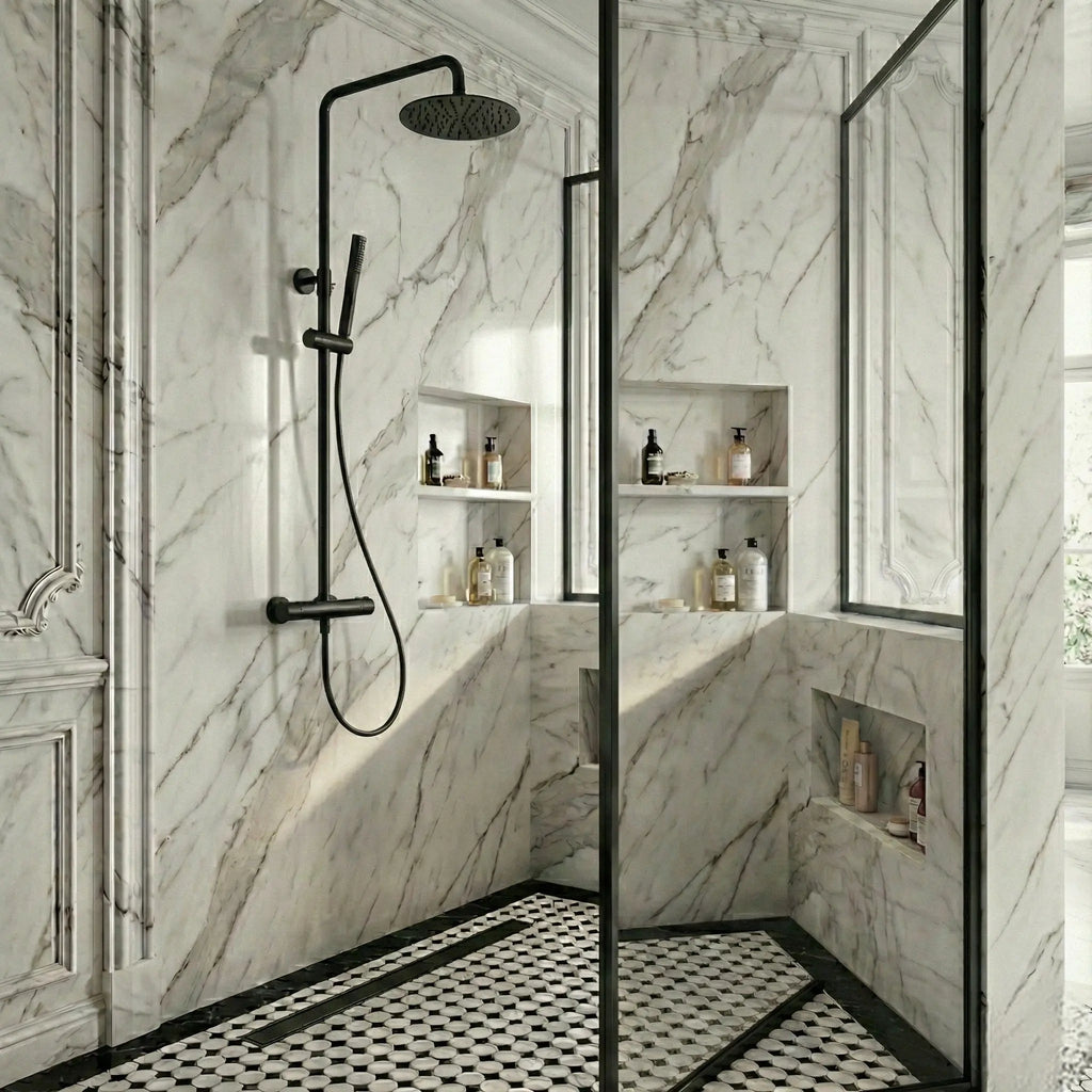 Colonne de Douche mural noir mat