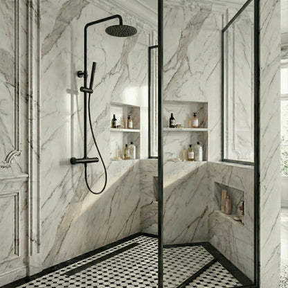 Colonne de Douche mural noir mat