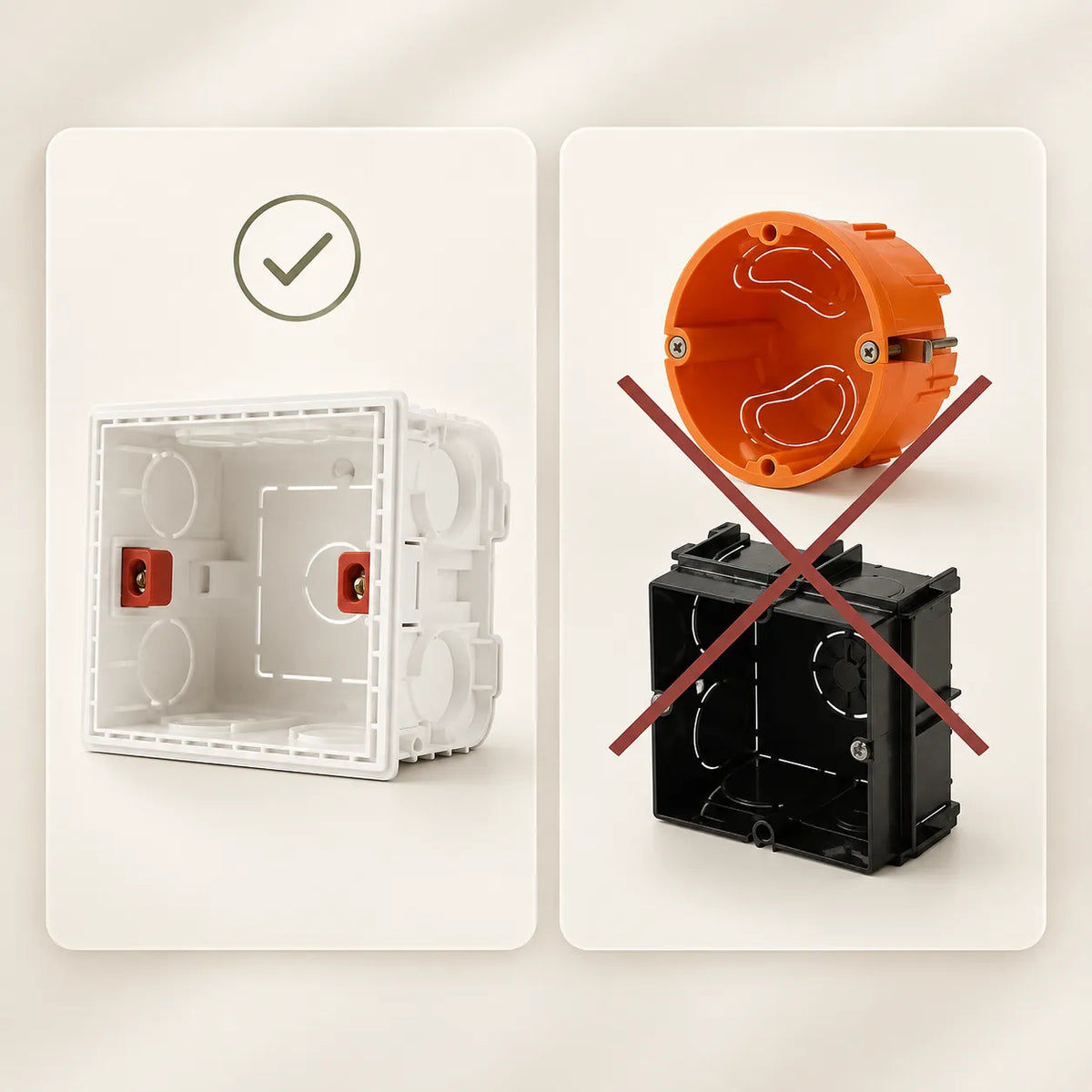 Compatibilité des boîtes électriques