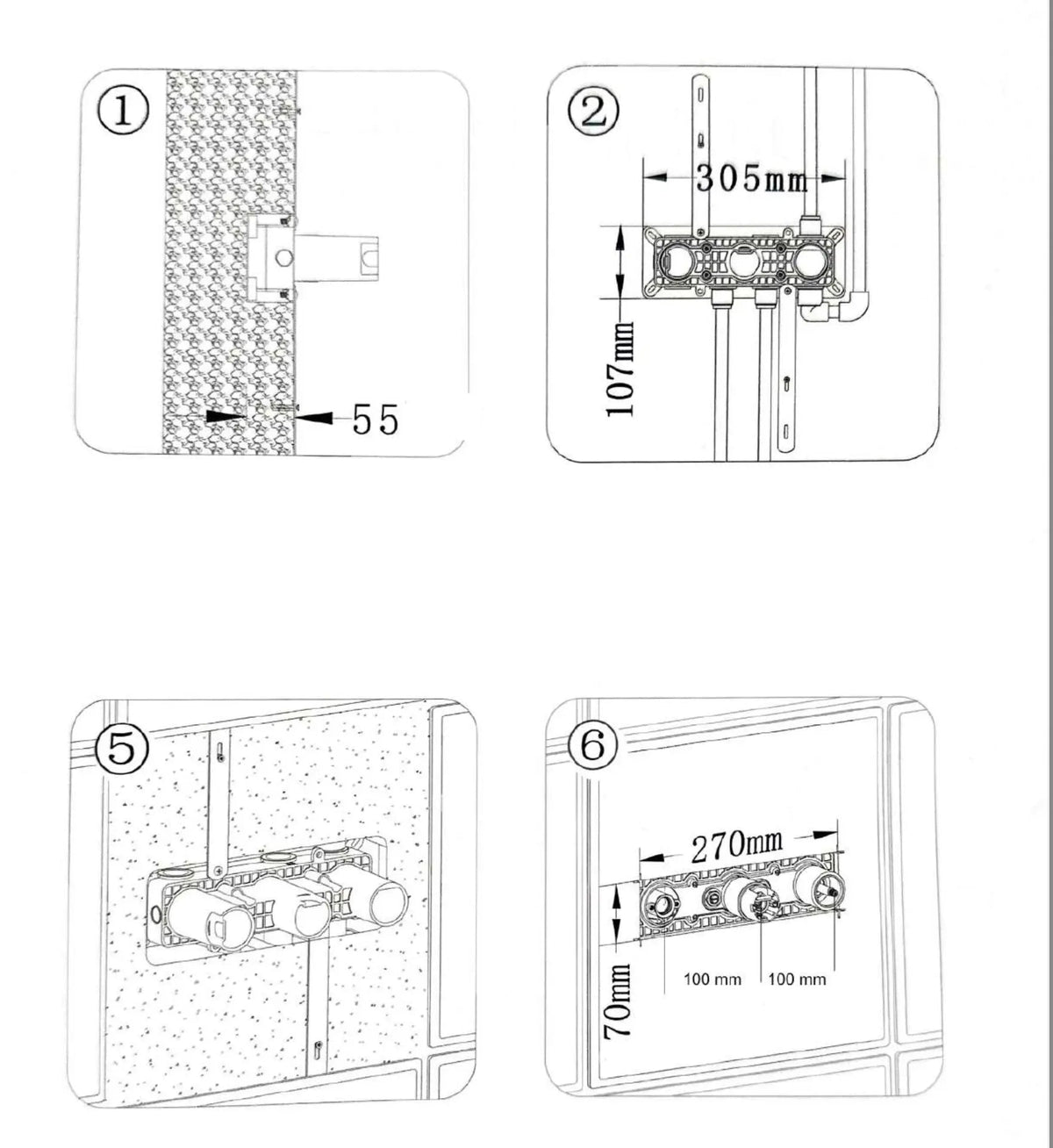 Ensemble de Douche encastré anthracite