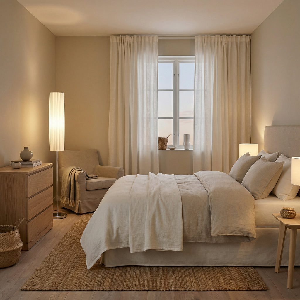 Lampadaire tissu plissé blanc PLISSA