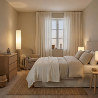 Lampadaire tissu plissé blanc PLISSA