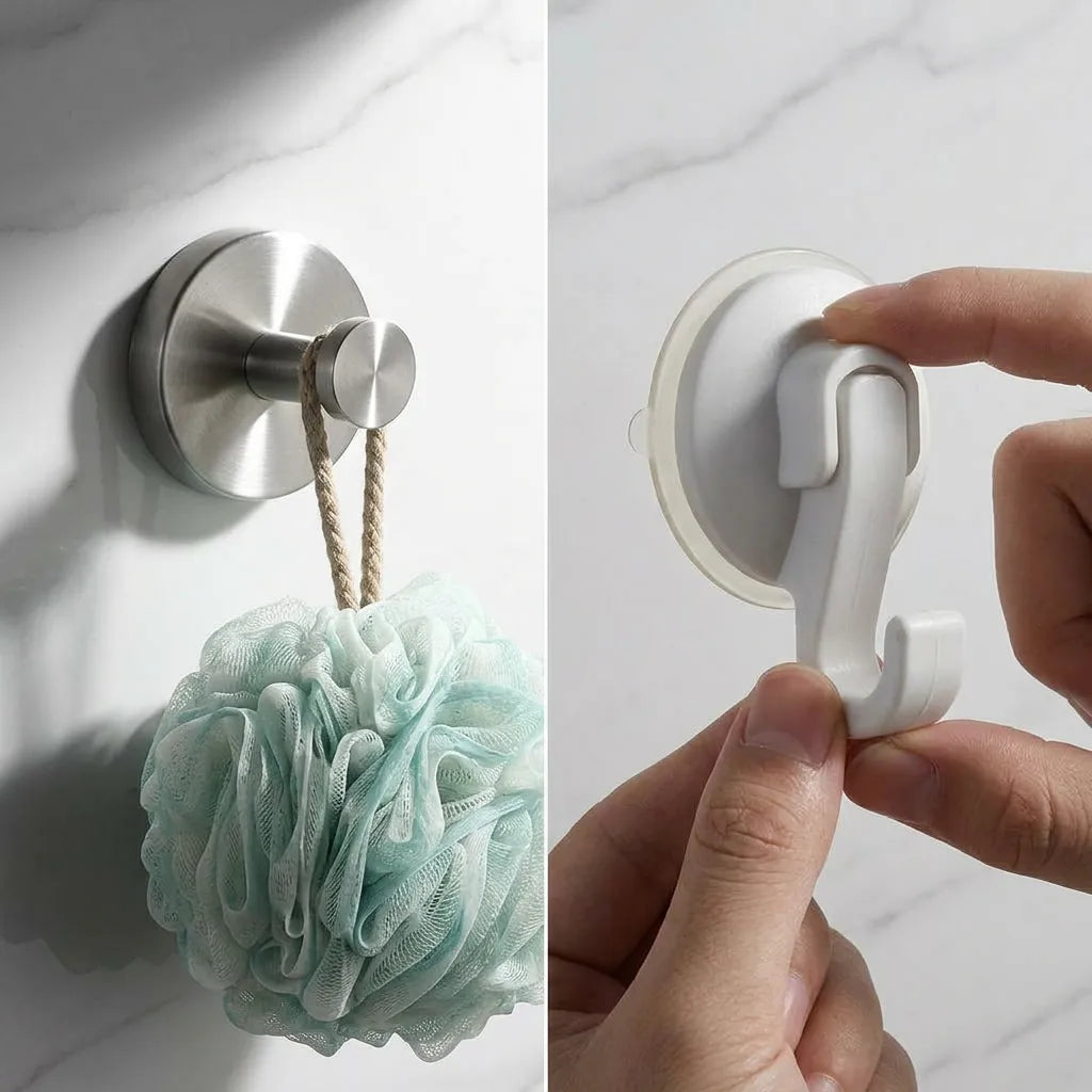 Crochet ventouse inox 304 Twist & Lock - Lot de 4, sans perçage