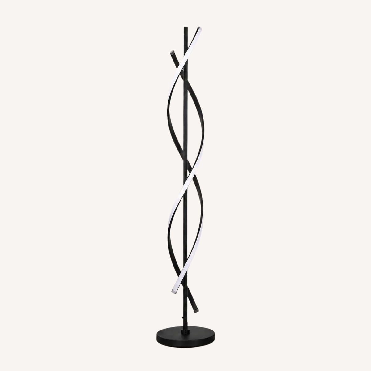Lampadaire LED design bandes lumineuses entrelacées NEXORA