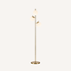 Lampadaire 3 globes verre opalin métal doré TRIOPALE