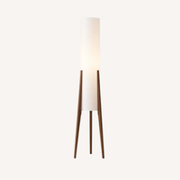 Lampadaire tripode bois et tissu élégance scandinave SCANDIA