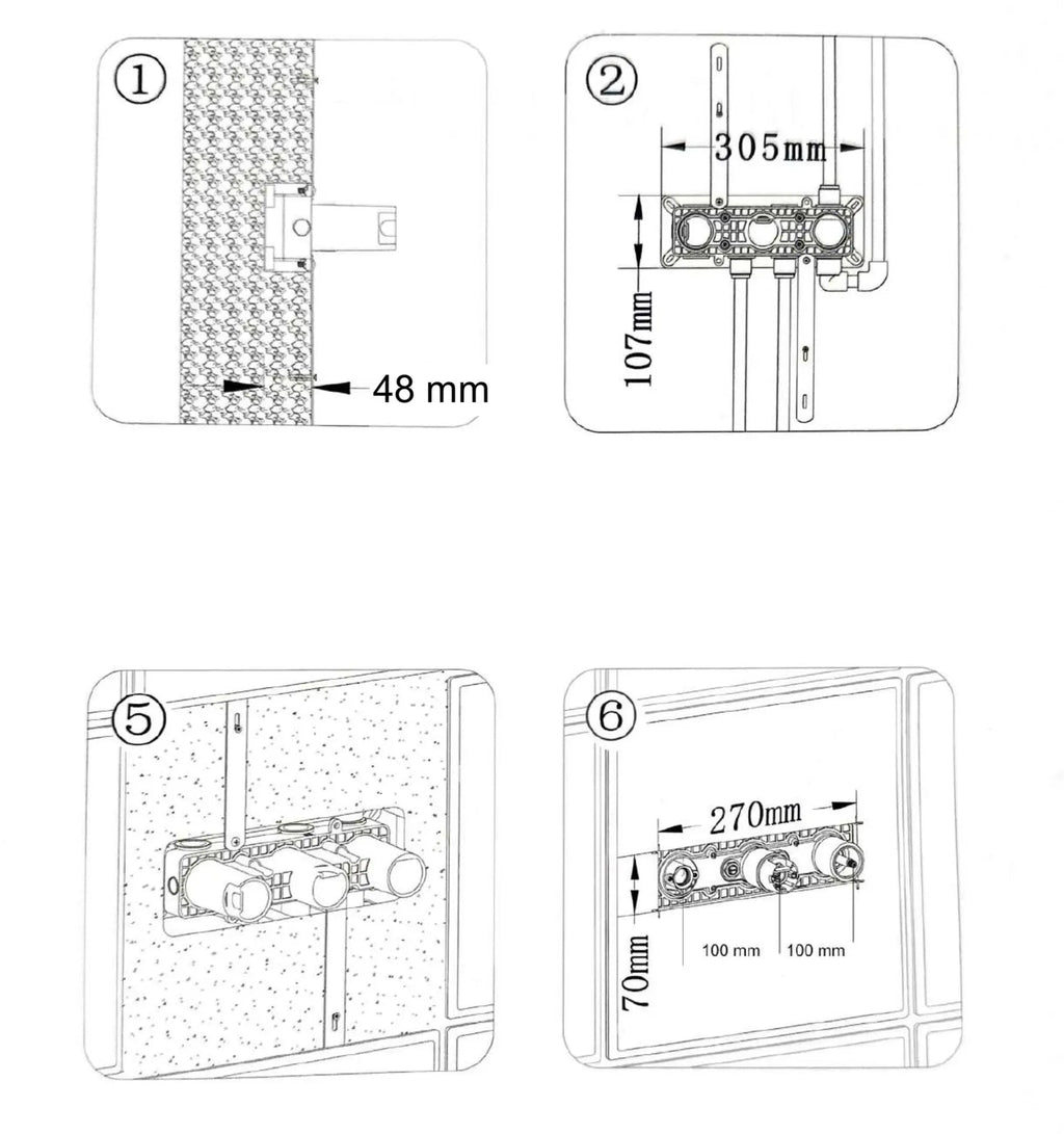 Ensemble de Douche encastré noir mat