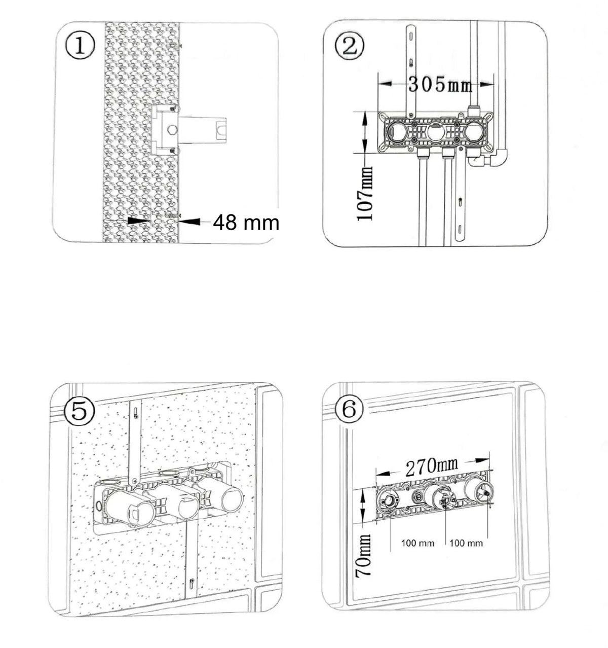 Ensemble de Douche encastré noir mat