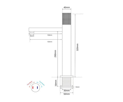 Mitigeur de lavabo haut noir