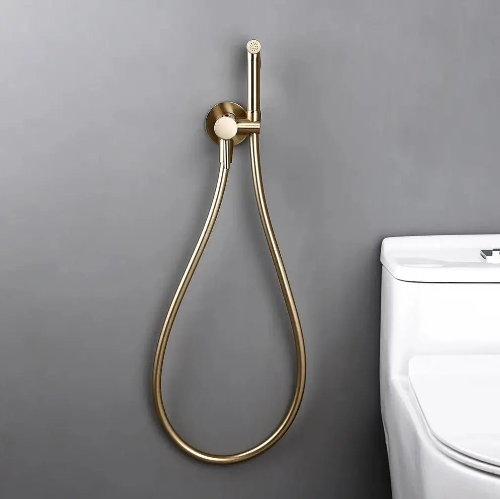 Kit douchette hygiénique or brossé