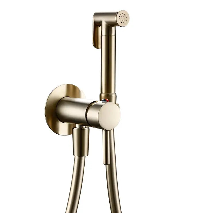 Kit douchette hygiénique or brossé