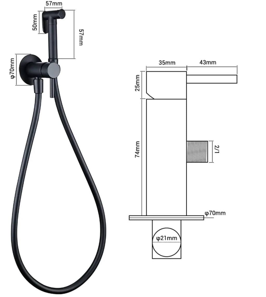 Kit douchette hygiénique anthracite