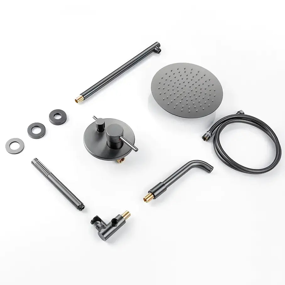 Composition bain-douche thermostatique encastrée anthracite